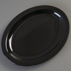 Carlisle FoodService Products Kingline Plastic Oval Platter Oval Tray for Home and Restaurant, Melamine, 12 x 9 Inches, White