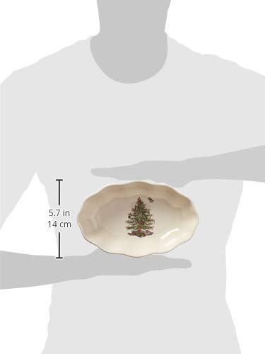 Spode Christmas Tree Gold Cranberry Dish & Server - Set of 2