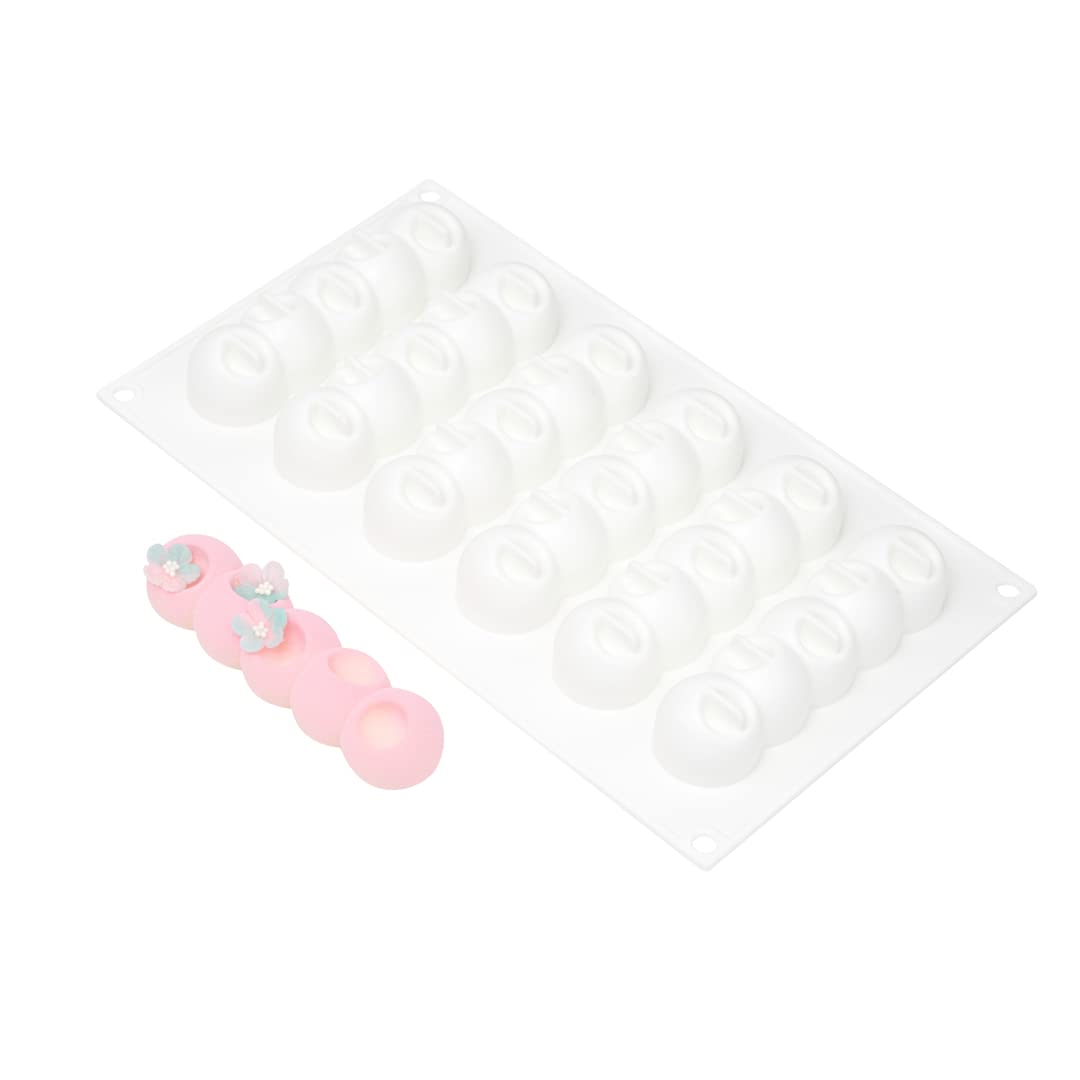Restaurantware-Pastry Tek 6 Cavities Spiral Silicone Mold, 1 Oven-Ready Spiral Mold - Flexible, Freezable, White Silicone Spiral Jello Mold, Easy Release, For Baking