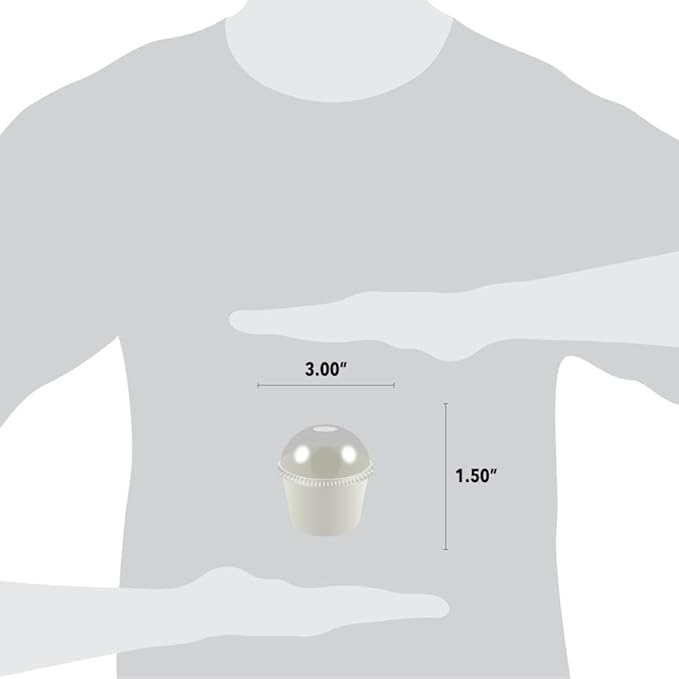 UNIQ 100 Count Dome Ice Cream Cup Lids - 4 oz Clear Disposable Lids - Fit Our 4 oz Cups Perfectly - *Cups Sold Separately* Frozen Dessert Supplies