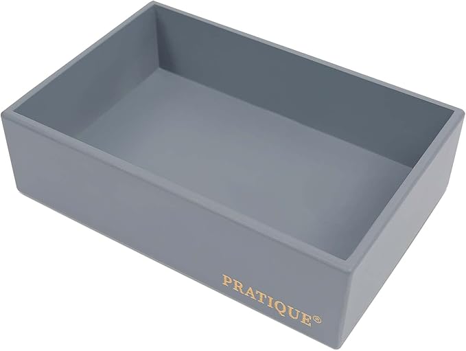PRATIQUE Bamboo Drawer Organizer - Kitchen Utensil Organizer Silverware Tray Cutlery Holder,Office Desk Supplies and Accessories (12x3x2.6 inch)