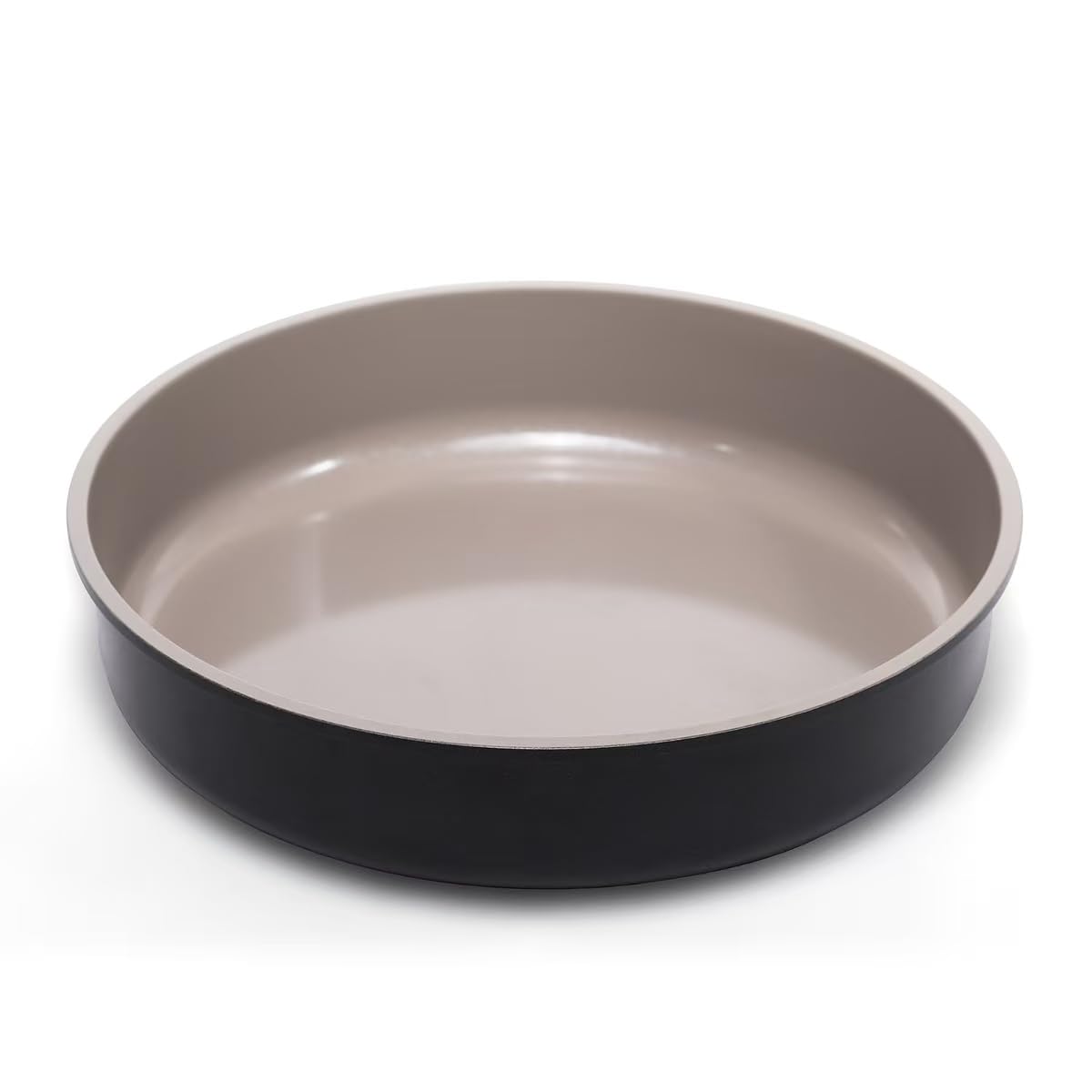 INSETFY 9.5 Inch Round Cake Pan,Cast Aluminum Bakeware Ceramic Nonstick for Cake Baking,Oven and Dishwasher Safe(Beige)