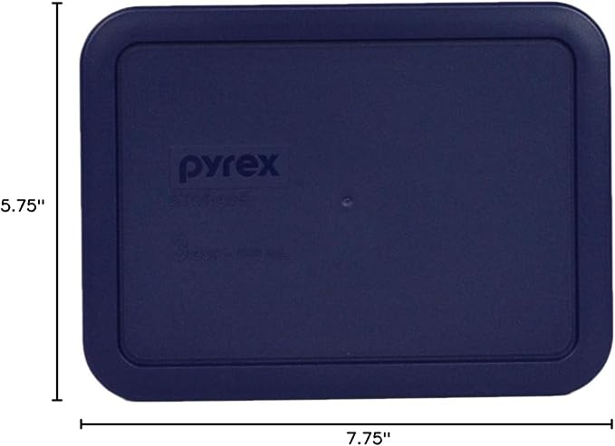 Pyrex 7210-PC 3-Cup Blue Food Storage Replacement Lid (2-Pack) - Made in the USA