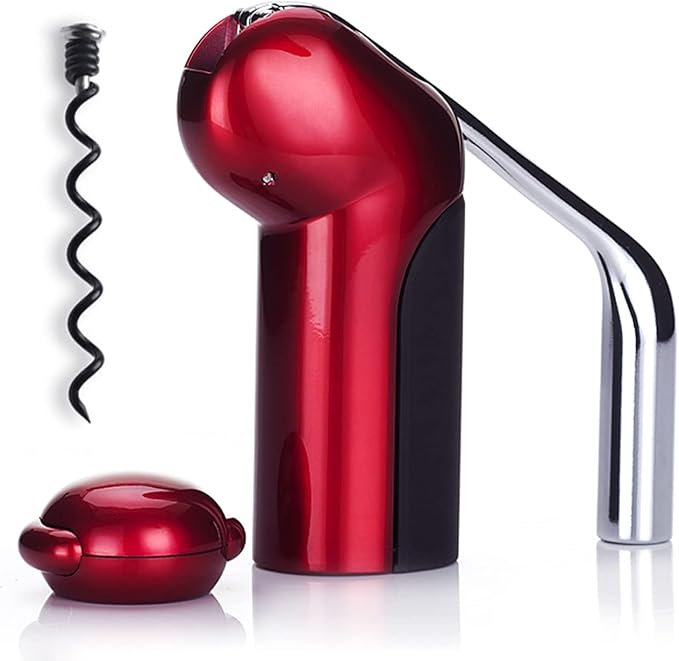 KAYCROWN Wine Bottle Opener - Vertical Lever Corkscrew Wine Opener - Clear and Red, 7.16in * 2.28in * 7.4in