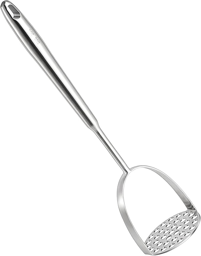 Potatoe Masher Stainless Steel - Heavy Duty Potato Mashed, Professional Integrated Masher for Avocado, Potatoes, Beans, Meat, Vegetables