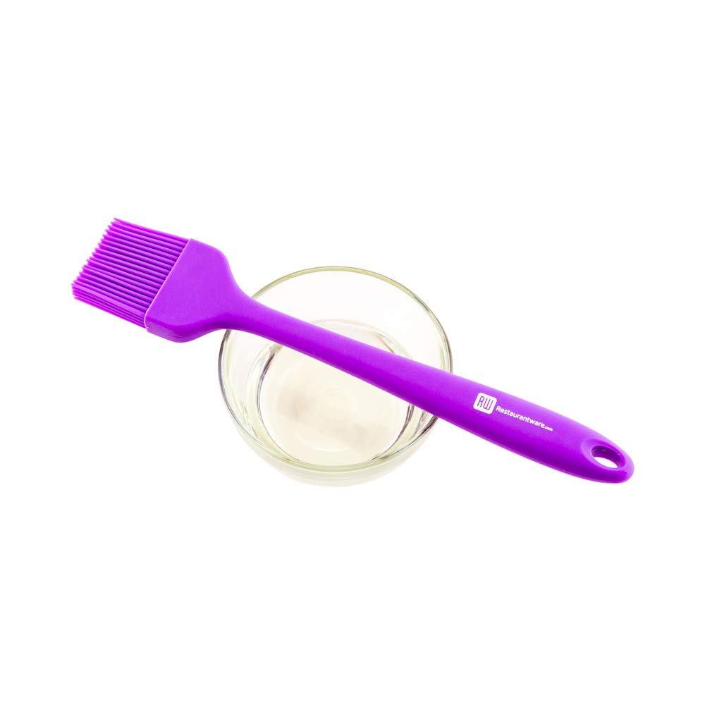 Restaurantware 10.2 Inch Pastry Brush 1 Heat-Resistant Basting Brush - Dishwasher-Safe Hanging Hole Black Silicone Cooking Brush For Spreading Oil Butter Or Sauce