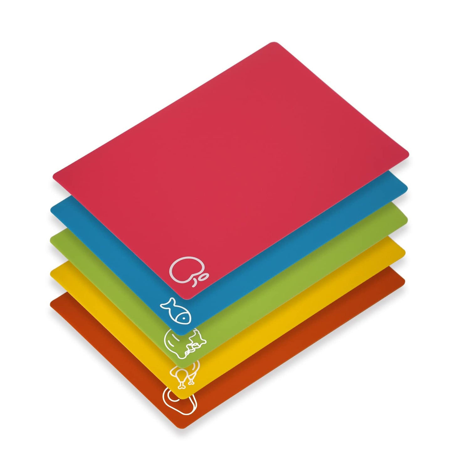 GoodLuck 10 Pieces Flexible Cutting Boards with Hanging Hole, BPA Free Plastic Cutting Boards for Kitchen, Non Slip Cutting Mat for Meat and Vegetables