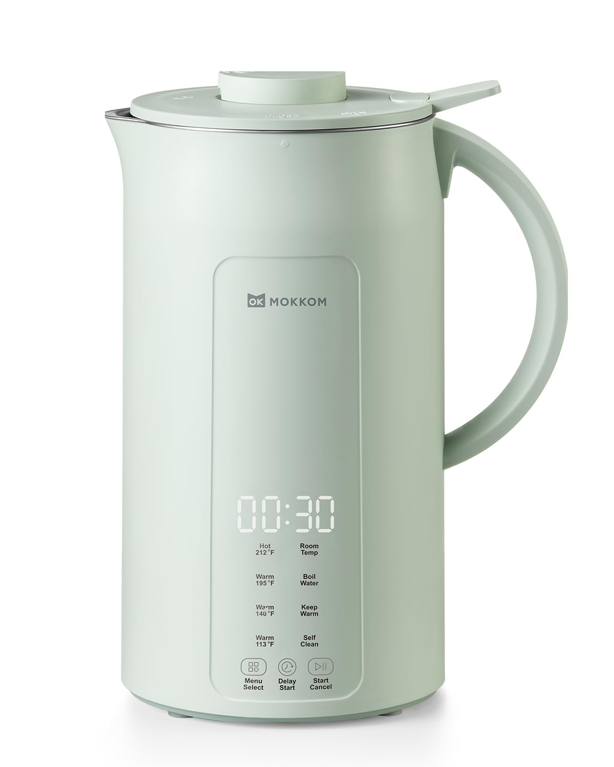 MOKKOM Nut Milk Maker, 42oz Automatic Almond Milk Machine for Homemade Plant-Based Milk, Oats, Soy, Dairy Free Beverages, Soy Milk Maker with Delay Start/Keep Warm/Self-Cleaning/Boiling, White