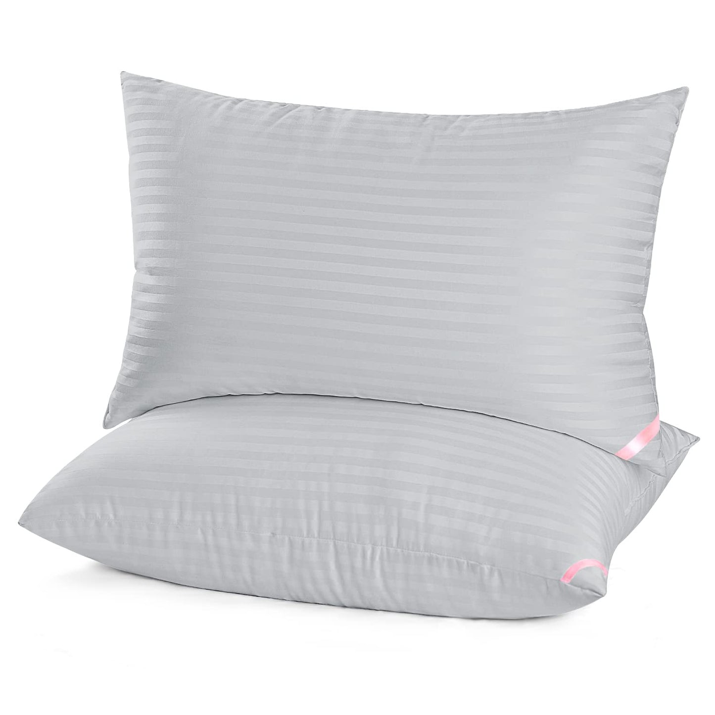 EIUE Bed Pillows for Sleeping 2 Pack Queen Size,Pillows for Side and Back Sleepers,Super Soft Down Alternative Microfiber Filled Pillows,20 x 30 Inches,Grey