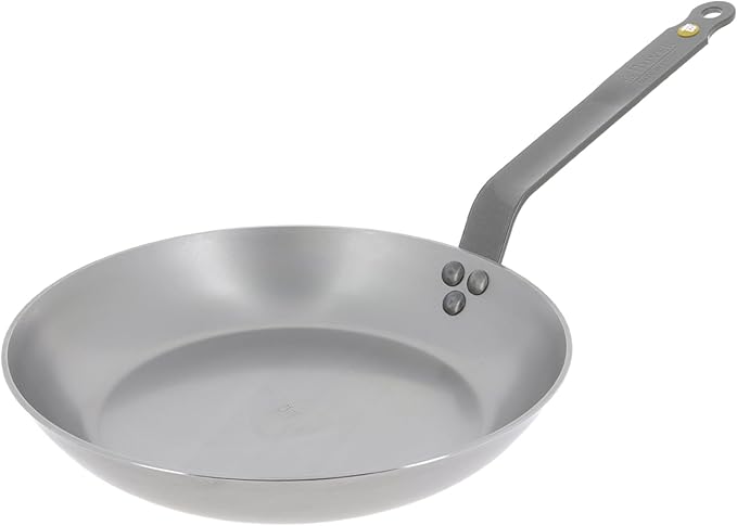 de Buyer MINERAL B Carbon Steel Omelette Pan - 9.5” Diameter, 7.7” Cooking Surface - Naturally Non-Stick Finish - Made in France
