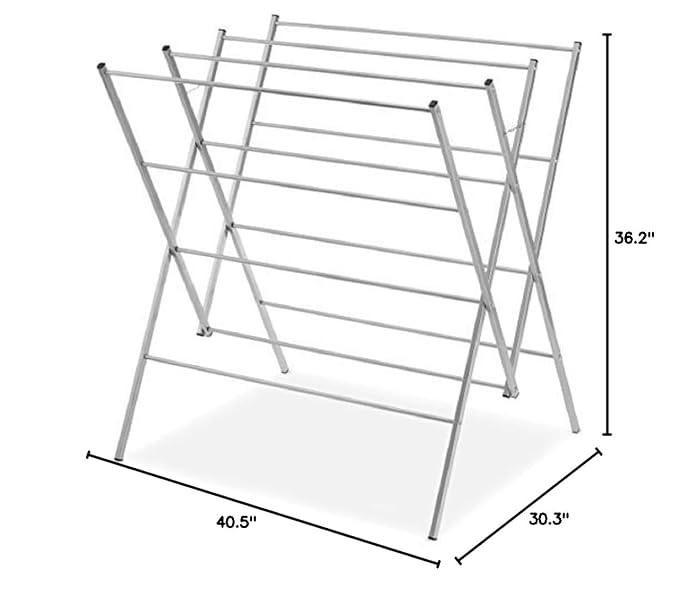 Whitmor Oversized Metal Drying Rack, Silver