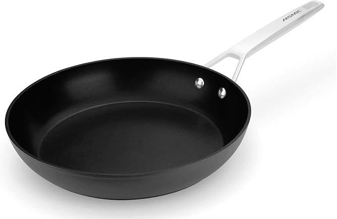 MsMk 12.5 Inch Nonstick Frying pan, Grey Large Cooking Pan Titanium Skillet