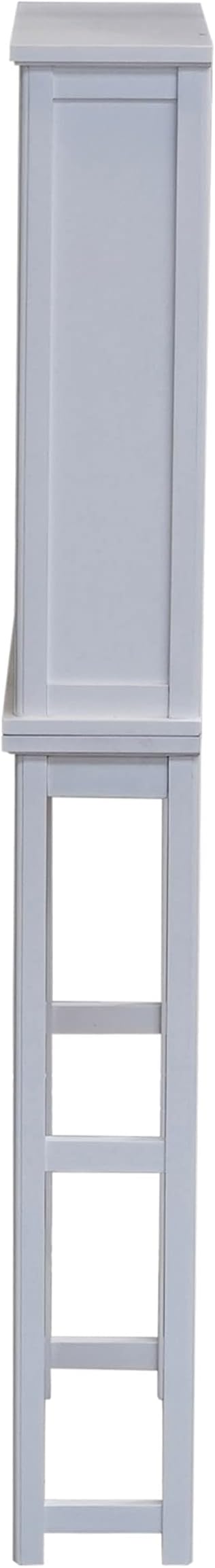 Alaterre Furniture Dorset Over-The-Toilet Storage Cabinet Set – Bathroom Organizer with Adjustable Shelf, Open Display Shelf, Zinc Hinges, and Nylon Floor Levelers (White)