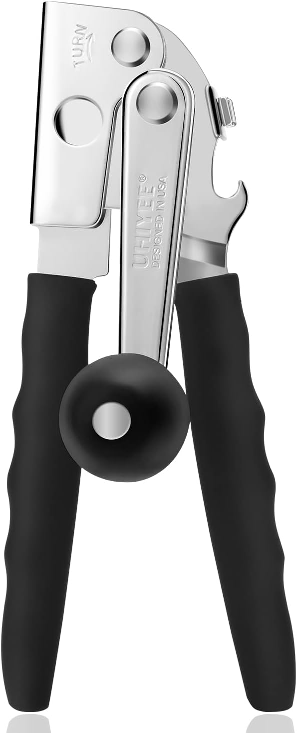 UHIYEE Commercial Can Opener Heavy Duty, Hand Crank for Large Cans, White