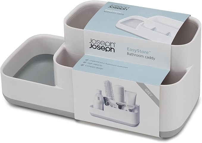 Joseph Joseph EasyStore Bathroom Storage Countertop Organizer Caddy , Gray