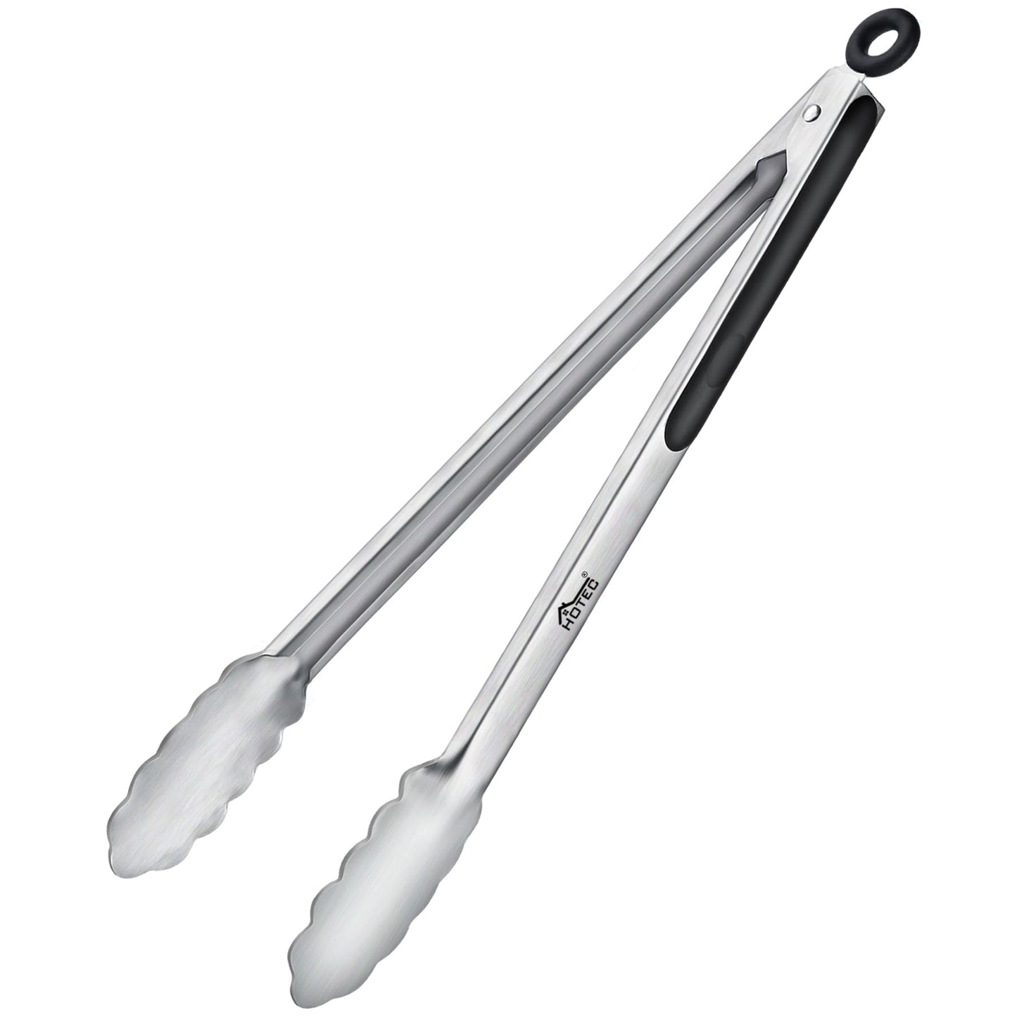 Hotec Mini Stainless Steel Kitchen Tongs for Cooking - 7-Inch Small Serving Tongs Metal Food Tongs Non-Slip Grip