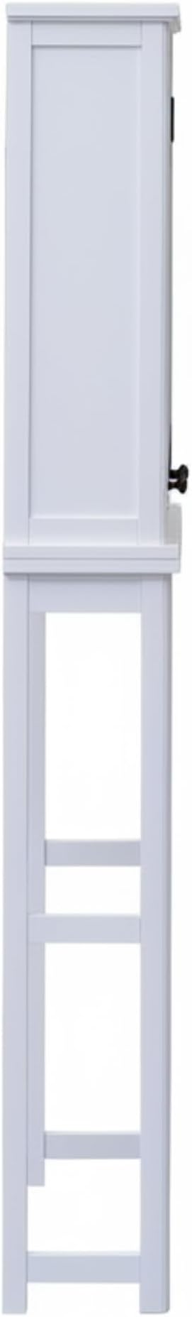 Alaterre Furniture Dorset Over-The-Toilet Storage Cabinet with Tempered Glass Doors – White Wood Bathroom Space Saver Organizer with Adjustable Shelves, Hutch & Wall Mount Hardware