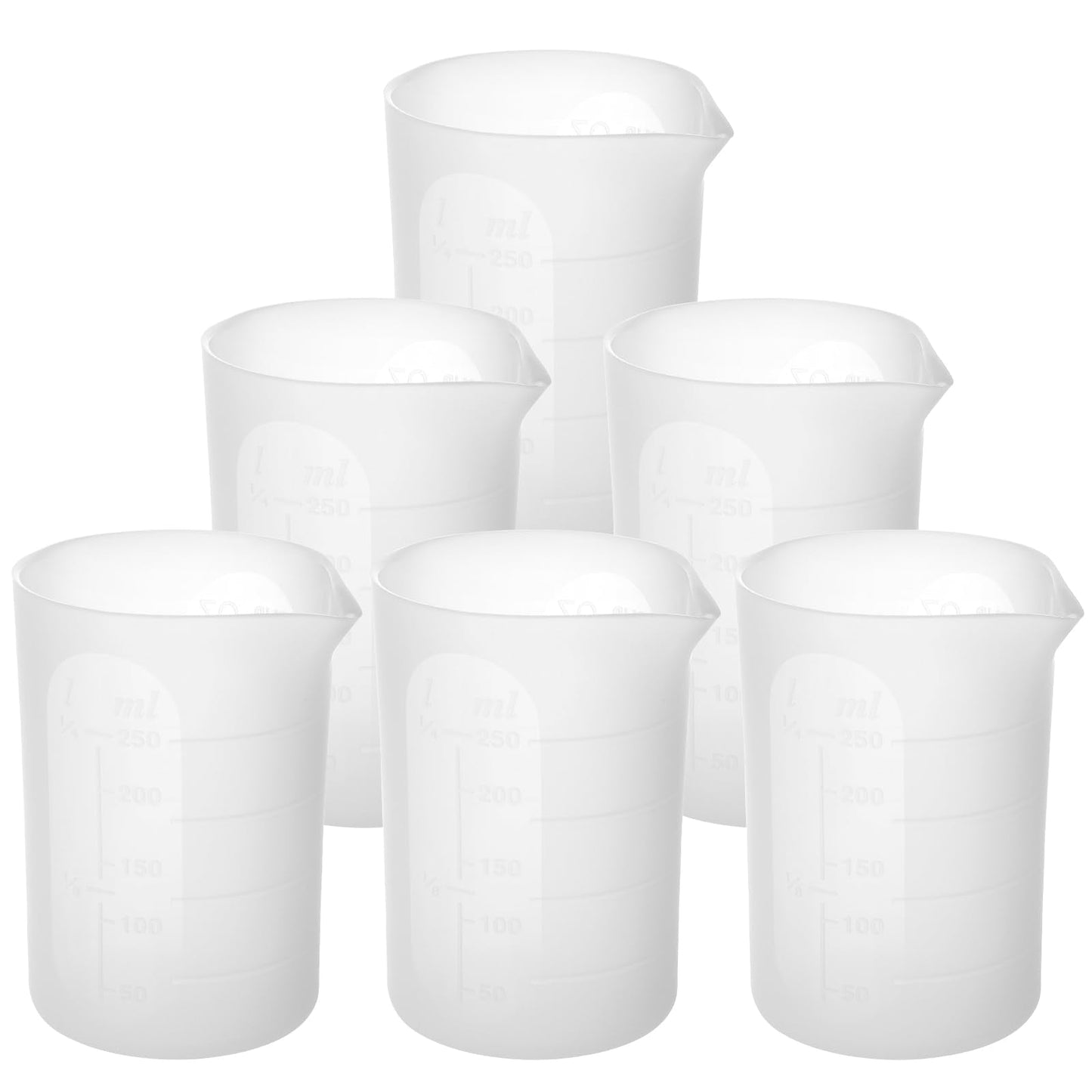 Gartful 300ml Large Silicone Measuring Cups, 10OZ Reusable Squeeze and Pour Resin Cups for Epoxy, Casting Molds, Slime, Craft Art Projects, Cup Making, Waxing, 6 Packs