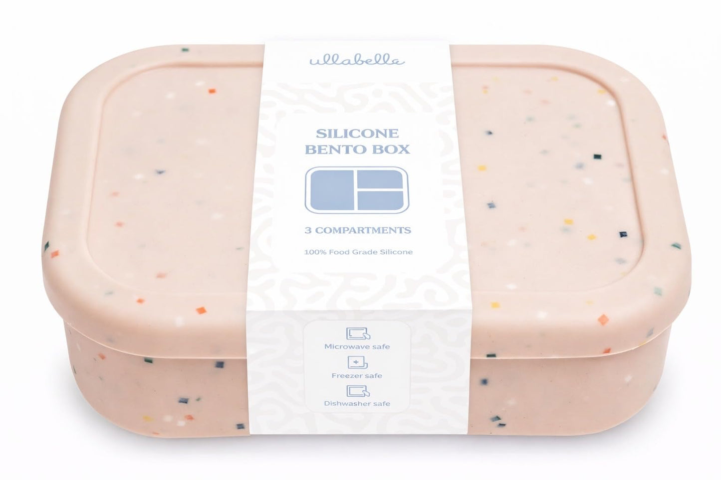 Ullabelle Kids Bento Box – 3 Compartments, Leakproof Lunch Box, BPA-Free Snack Container, Divided Lunch Box for Toddlers & Kids, Dishwasher Safe, Easy to Clean (Blue)