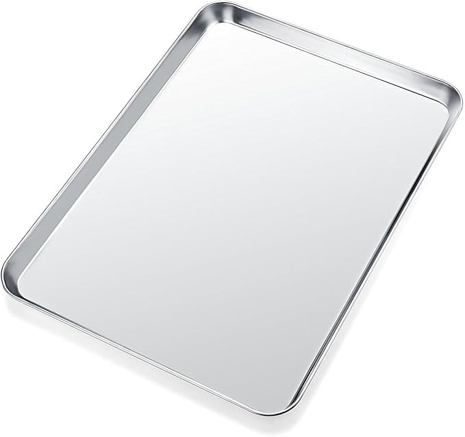 Baking Sheet, Yododo Stainless Steel Baking Pans Tray Cookie Sheet Toaster Oven Tray Pan Cookie Pan, Non Toxic & Healthy, Superior Mirror Finish & Rust Free, Easy Clean & Dishwasher Safe - 23½ inch