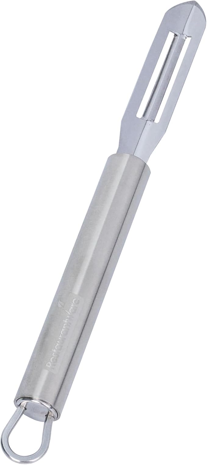 Restaurantware Stainless Steel Straight Vegetable Peeler - 6 Pack - German Standard - Double Edged Kitchen Peeler Dishwasher Safe, Sharp Blades - Potato Peeler for Potato, Apple, Cucumber