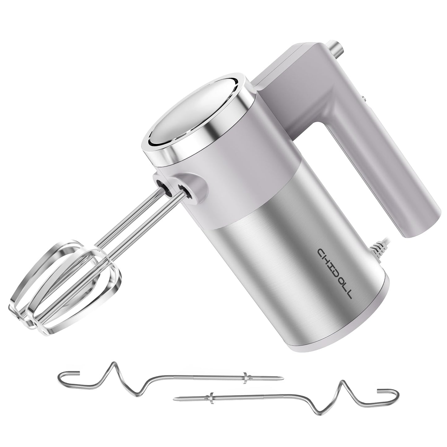 CHIDOLL 600W Hand Mixer, 5-Speed Electric Hand Held Mixer for Baking, Lightweight Stainless Steel Hand Beaters *2 & Dough Hooks*2 with Eject Button, Kitchen Mixer for Cream, Cookies, Dough