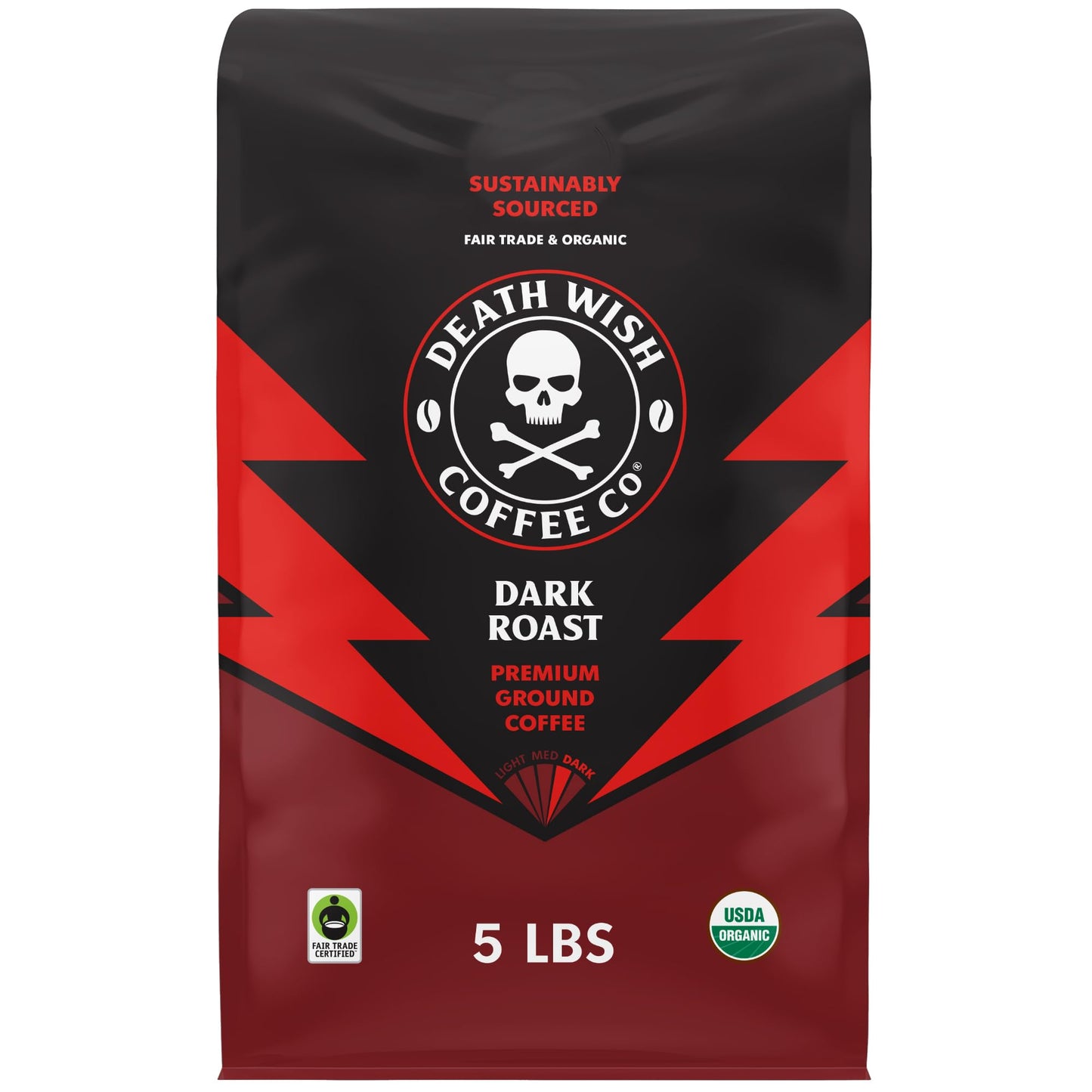 Death Wish Coffee Dark Roast & Valhalla Java Ground Coffee Bundle, Organic