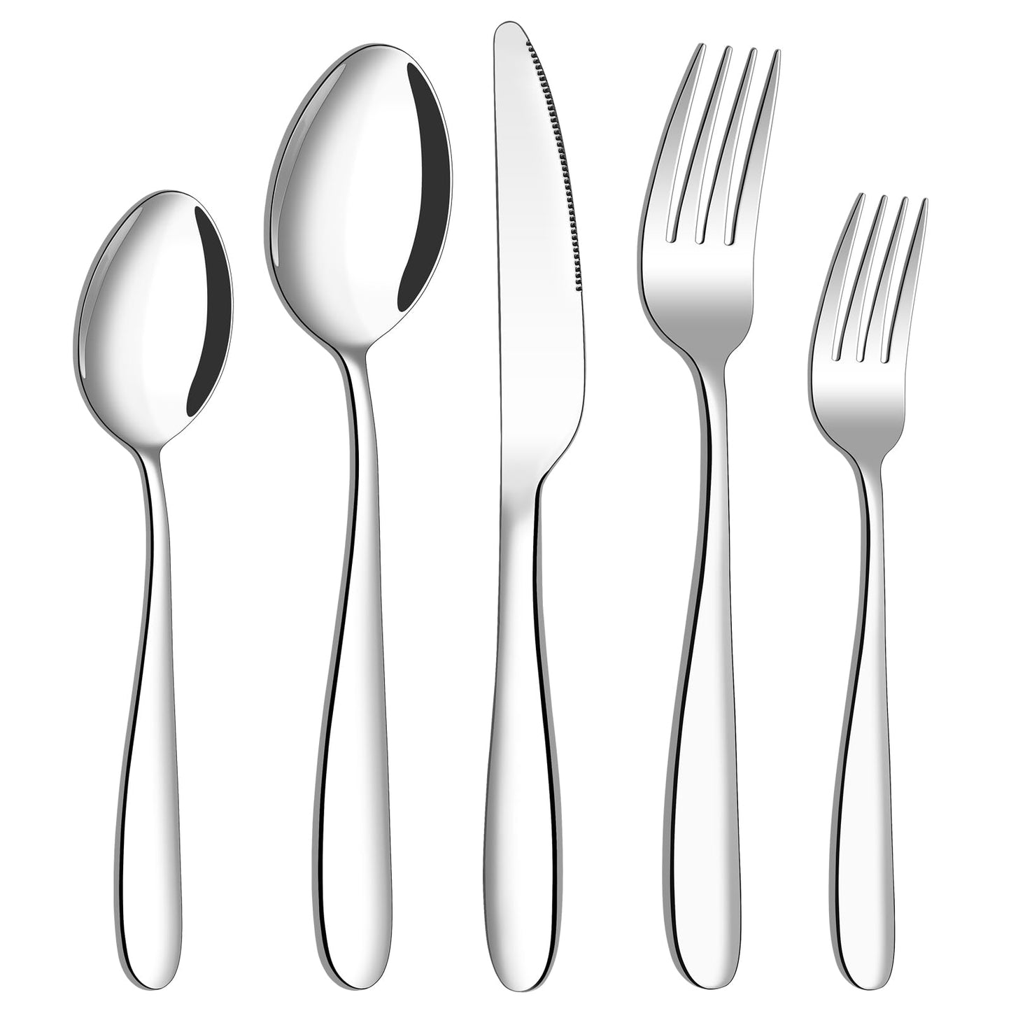 60 Piece Silverware Set for 12, Amafox Matte Black Stainless Steel Flatware Set Include Spoons Forks Knives, Kitchen Tableware Set with Comfortable Handle, Dishwasher Safe
