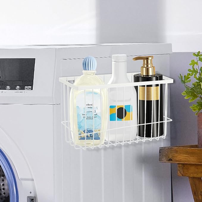 Magnetic Dryer Ball Holder for Laundry Room Dryer Ball Organization, Magnetic Lint Bin for Laundry Room Wool Dryer Ball Organizer, Iron Dryer Ball Container for Laundry Room Storage(White)