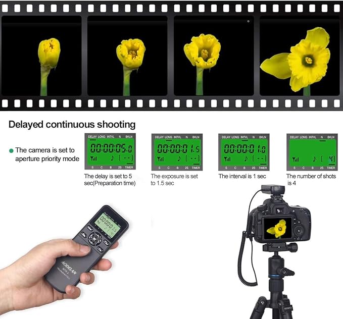 AODELAN Wireless Remote Control Shutter Release Timer intervalometer
