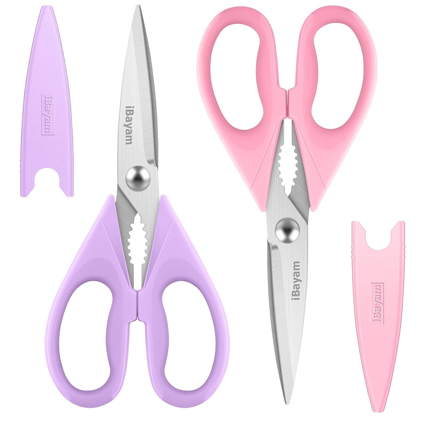 iBayam Kitchen Scissors Shears All Purpose Heavy Duty, Protective Sheath