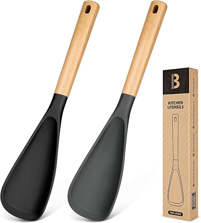 Badiano Silicone Cooking Spoon for Nonstick Cookwares, Multi-function,13.4"