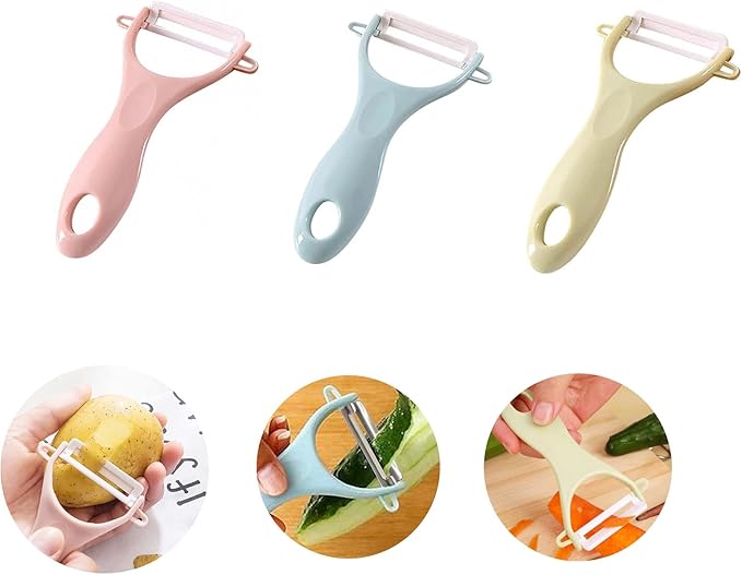 CookTaitai Potato Peelers 3 Pack, Fruit Peelers Potato Peeler, Cucumber, Apple Peelers for kitchen Original Vegetable Peeler-Set of 3 (Stainless Steel)