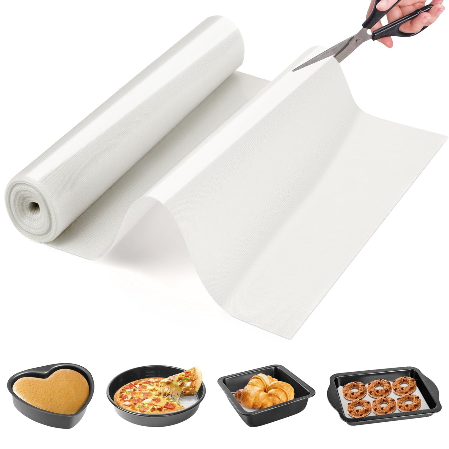 Silicone Baking Mat Roll - Best German Silicone - Heat Resistant Baking Macaron Bread Mat, Non-stick Pastry Mat, Reusable Dough Rolling Mat, Non Slip Countertop Protector Mat, Counter Mat, Oven Mat