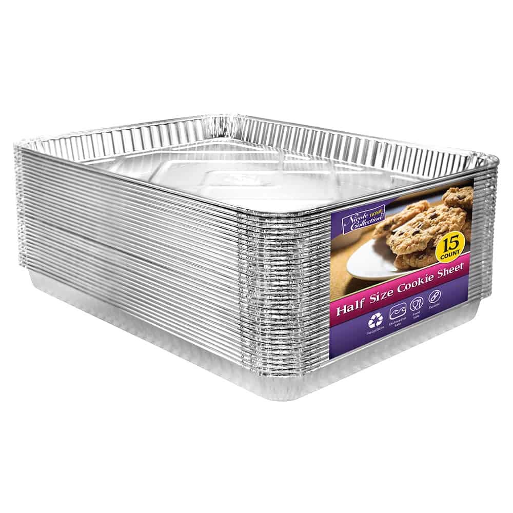 Aluminum Pans Half Size Cookie Sheet 100 Count Durable Nonstick Baking Sheets 17.75" x 12.75"