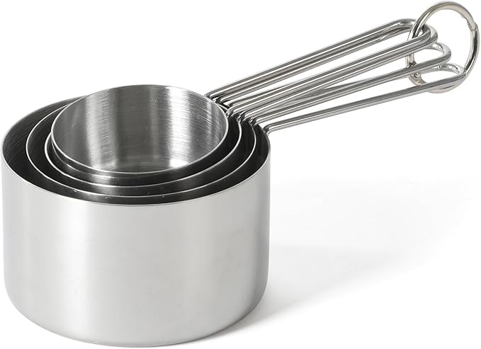 Martha Stewart Richburn 4-Piece Gold Stainless Steel Measuring Cup Set – Durable and Stylish Kitchen Measuring Tools for Baking and Cooking
