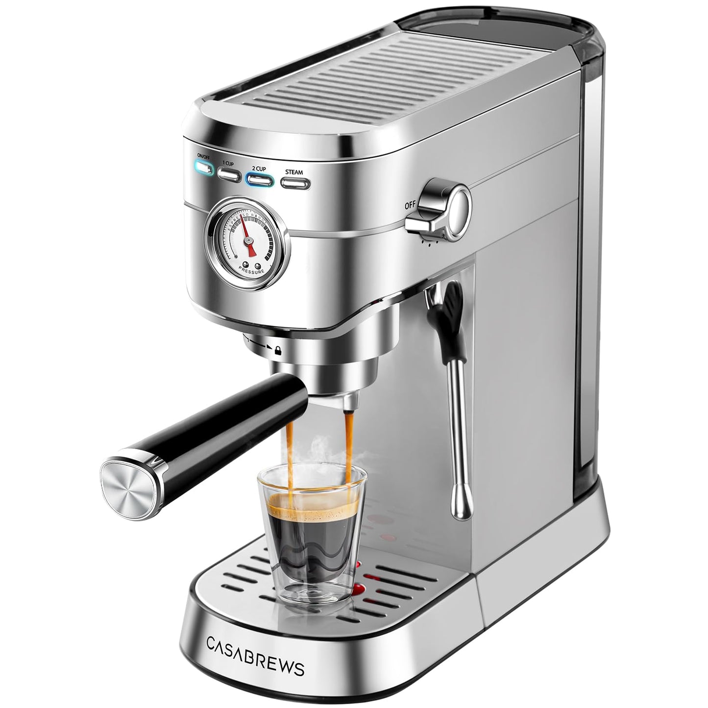 CASABREWS CM5418 Espresso Maker, Compact Espresso Machine with Milk Frother
