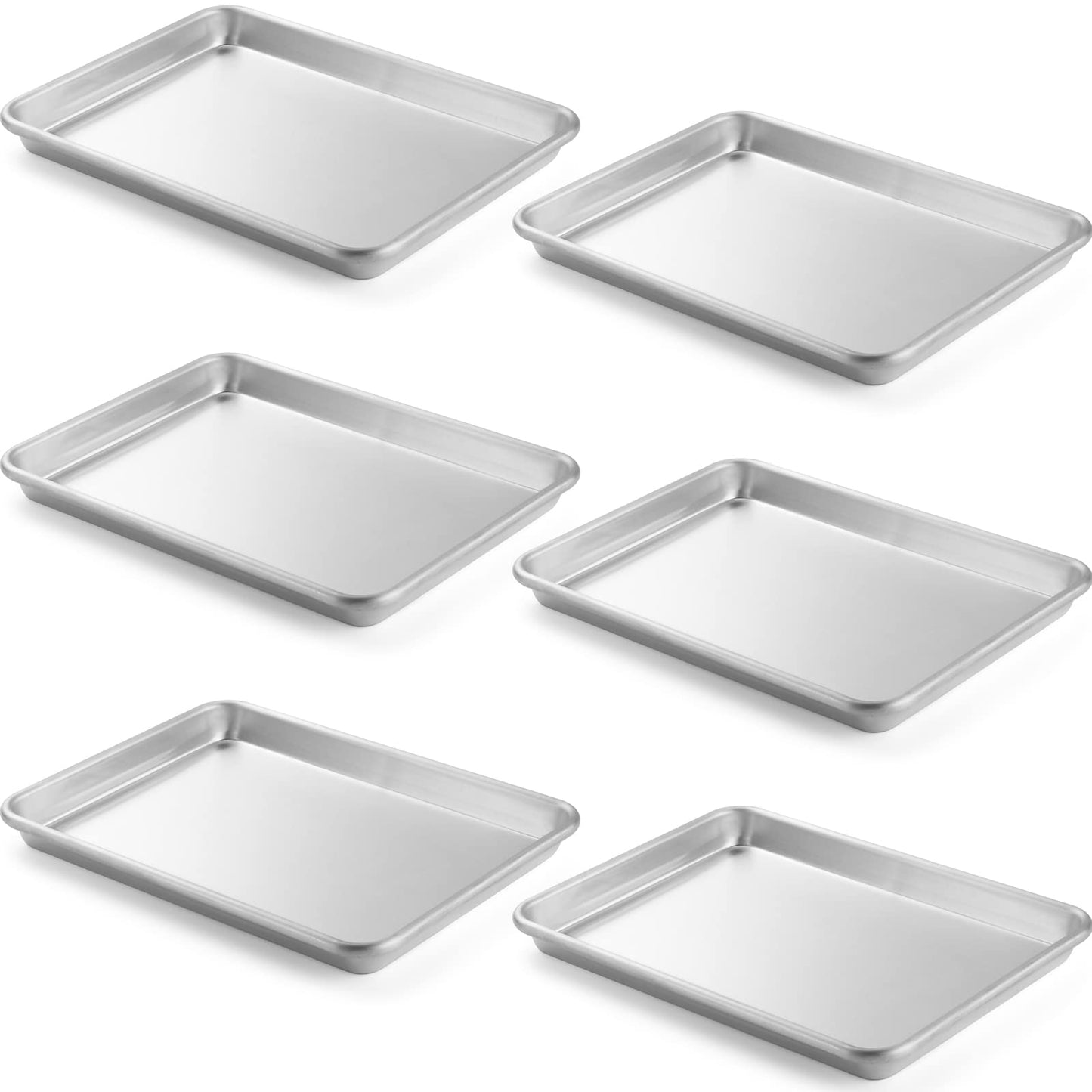 CURTA 12 Pack Aluminum Sheet Pan, NSF Listed Half Size 18 x 13 inch Commercial Bakery Cake Bun Pan, Baking Tray