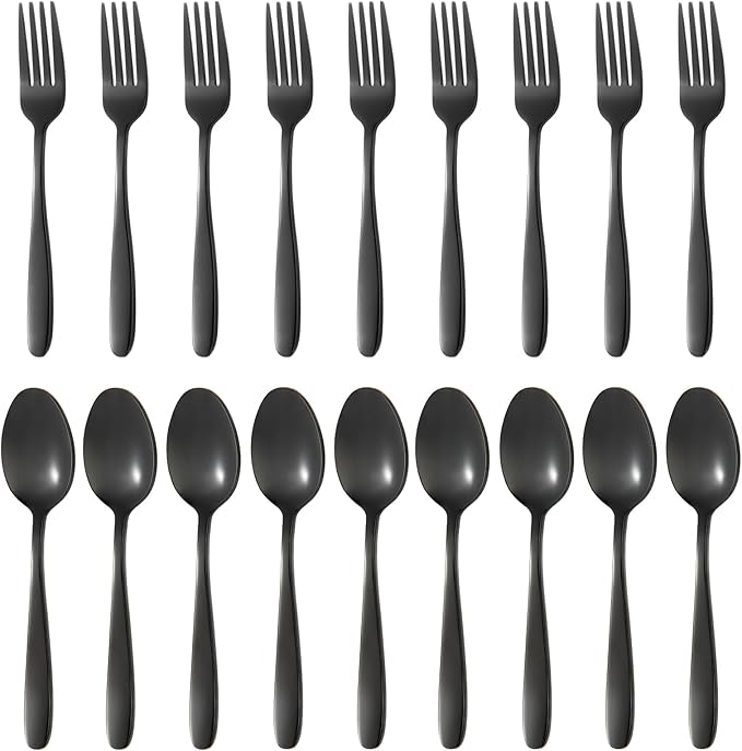 24-piece Forks and Spoons Silverware Set, Amafox Food Grade Stainless Steel Flatware Cutlery Set for Home, Kitchen and Restaurant, Mirror Polished Forks and Spoons Set for 12, Dishwasher Safe