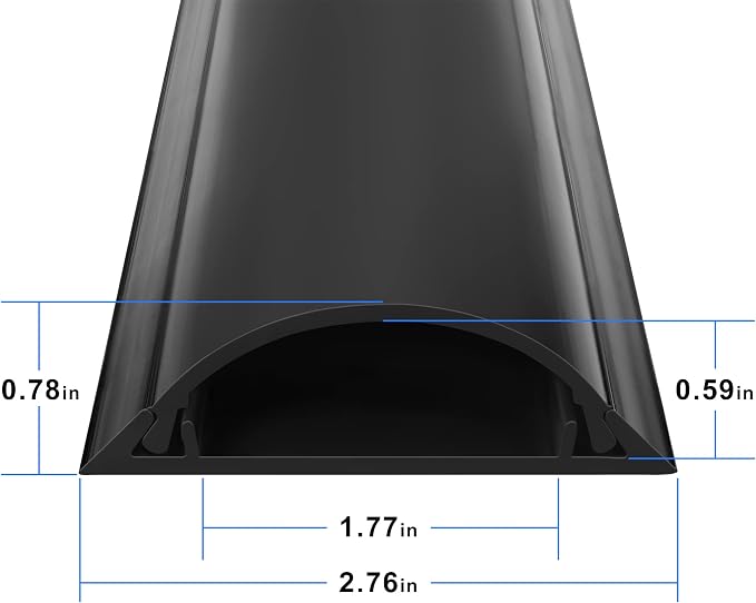 Cord Cover Floor 68in, Large Capacity Floor Cable Cover, Hard PVC Cord Hider