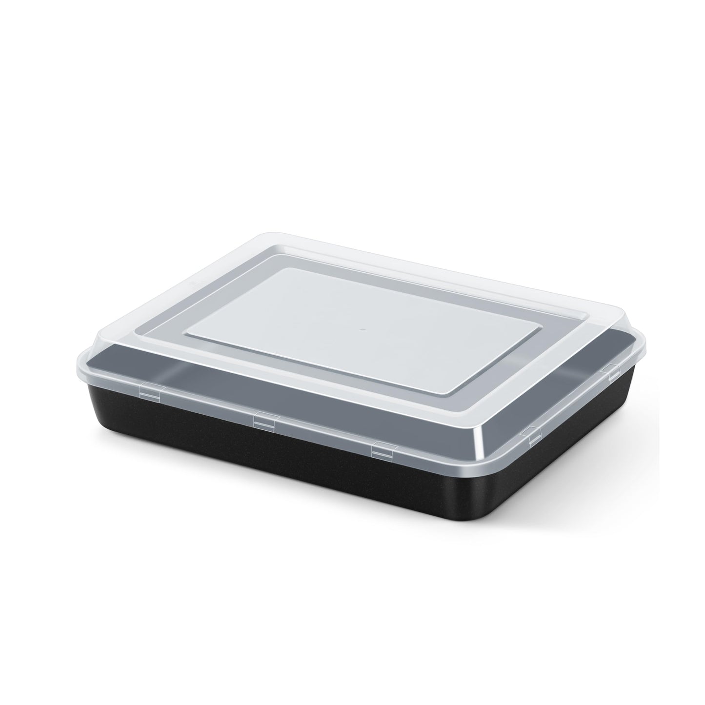 E-far 12.5 x 9.7 Inch Baking Pan, Nonstick Stainless Steel Rectangle Cake Pan for Baking Brownies Casseroles Lasagna, Stainless Steel Core & Nonstick Coating, Non-toxic & Oven Safe