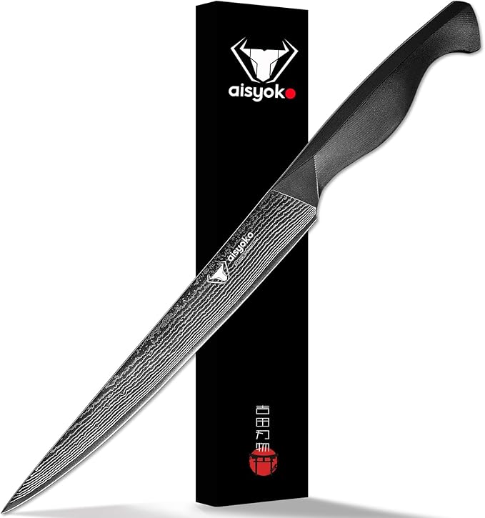 aisyoko Santoku Knife 5" inches-Japan 8C Super Steel 67 Layer Damascus Steel-Sharp Kitchen Knife-Full Tang ABS Anti-Skid Handle utility knife Cooking Knife with Luxury Gift Box