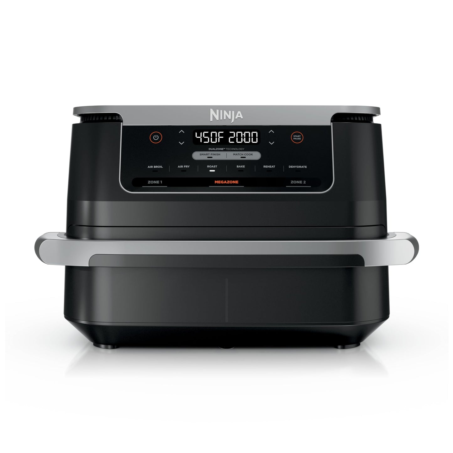 Ninja DZ550 Foodi 10 Quart 6-in-1 DualZone Smart XL Air Fryer with 2 Independent Baskets, Thermometer for Perfect Doneness, Match Cook and Finish to Roast, Dehydrate and More, Black