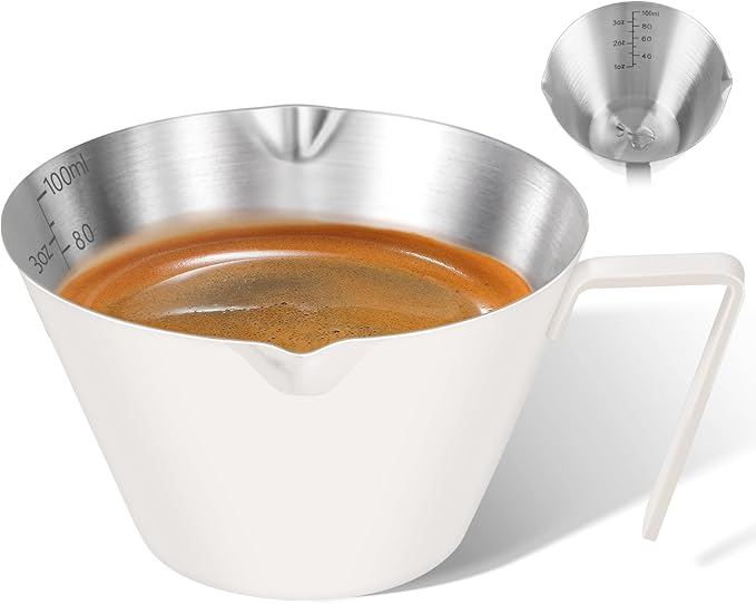 3 Pc Stainless Steel Espresso Shot Cups, 3.4oz/100ml, Silver
