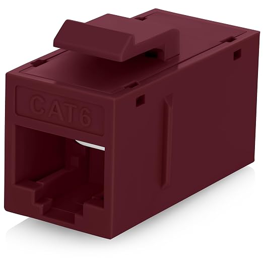 Everest RJ45 CAT6 Keystone Coupler in Red