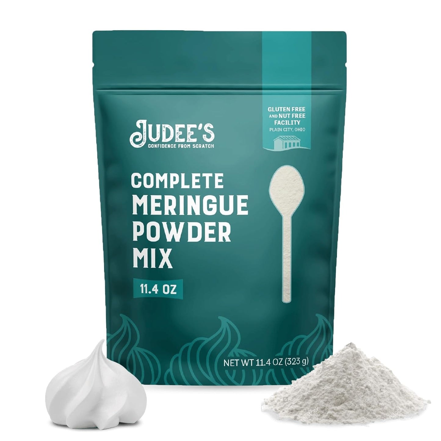 Judee's Gluten Free Complete Meringue Powder Mix - Royal Icing Mix & Cookie Decorating Supplies - Meringue Powder for Cookies & Pies - 11.4 Oz
