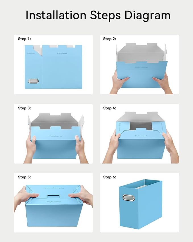 Oterri Cardboard File Organizer Box for Hanging File Folders Letter Size,File Box for Computer Desk,File Cabinet,Working Home,Office,Classroom (Mixed Colors, Letter Size - 8 Packs)