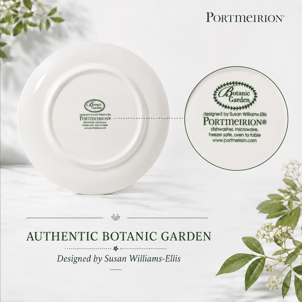 Portmeirion Home & Gifts BG05082 Botanic Garden Side Plates 16.5cm - Set of 6, White