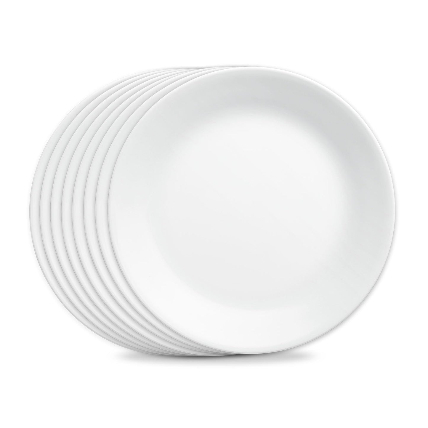 Corelle Vitrelle 6-Piece Salad Appetizer Plate Set Triple Layer Glass and Chip Resistant, 6-3/4-Inch Lightweight Round Plates, Winter Frost White
