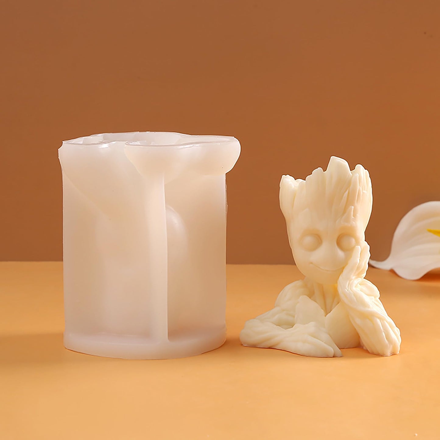 Flower Petal Cylinder Candle Mold - Resin Casting Silicone Molds for Home Decor & Candle Making Wave Spiral Mold